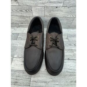 Sebago Shoes Mens Size 10M Brown Leather Moc Toe Lace Up Made USA Casual Comfort